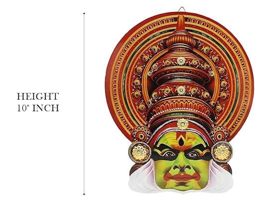 10-Inch Kathakali Wall Hanging – Traditional Kerala Dance Art on MDF | Indian Cultural Decor