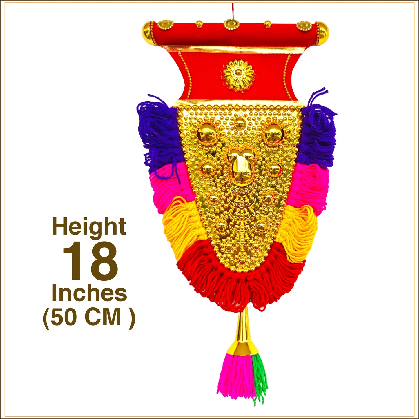 1.5 Foot Nettipattam Wall Hanging – Traditional Elephant Caparison from Kerala