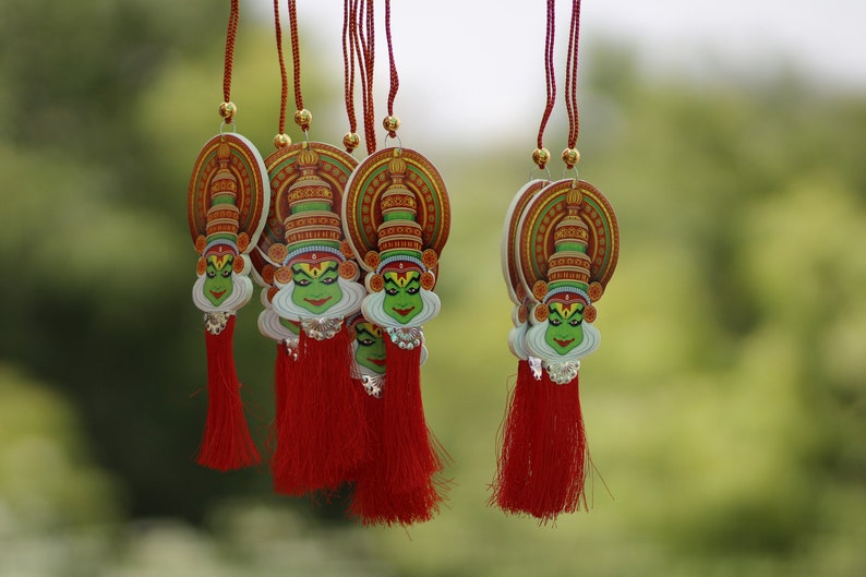 Double-Sided Kathakali Car Hanging Ornament – For Rearview Mirror Decoration