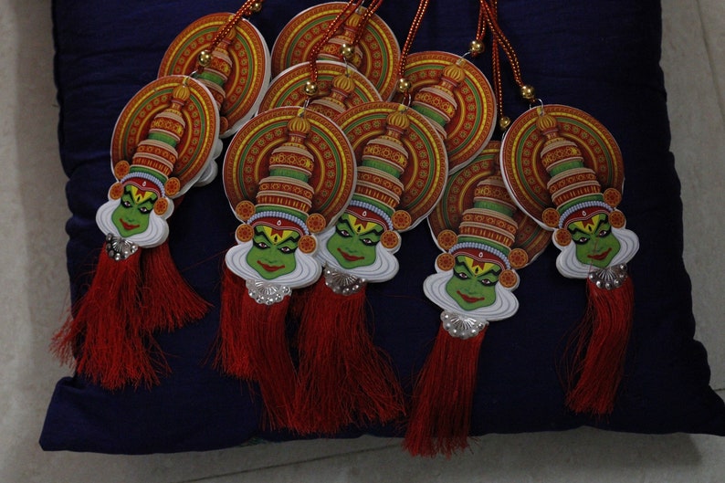 Double-Sided Kathakali Car Hanging Ornament – For Rearview Mirror Decoration