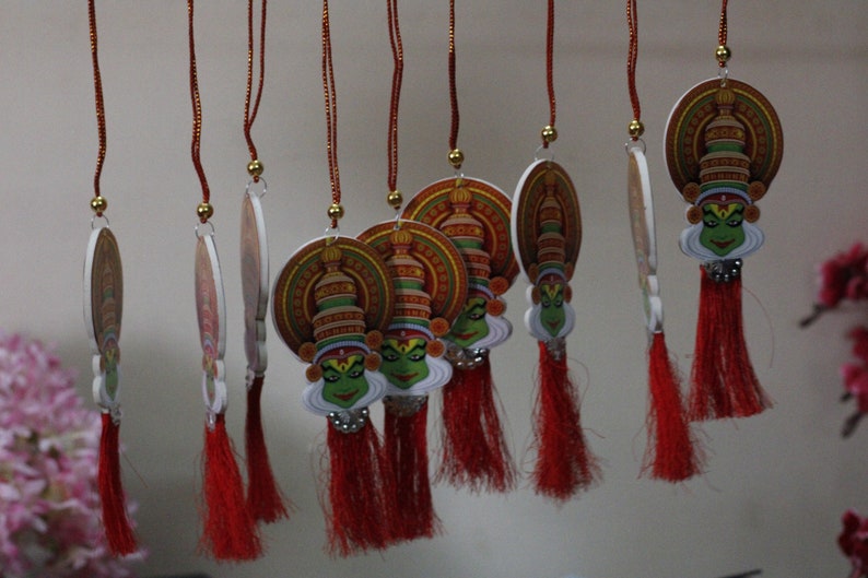 Double-Sided Kathakali Car Hanging Ornament – For Rearview Mirror Decoration