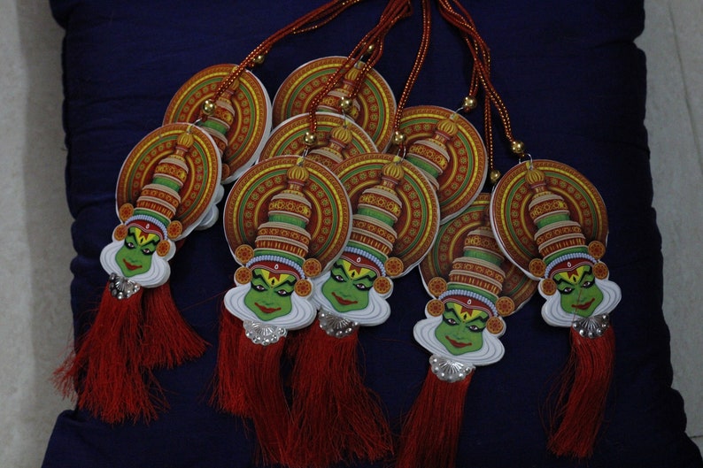 Double-Sided Kathakali Car Hanging Ornament – For Rearview Mirror Decoration