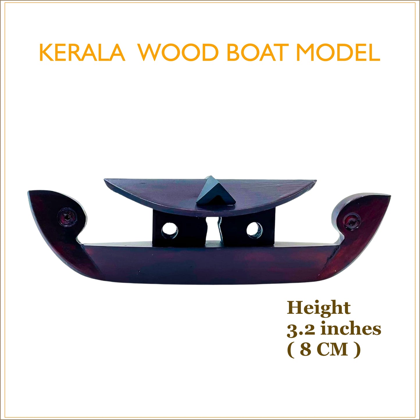Miniature Traditional Kerala Wooden Houseboat – 26 cm | Handcrafted Décor & Gift Piece