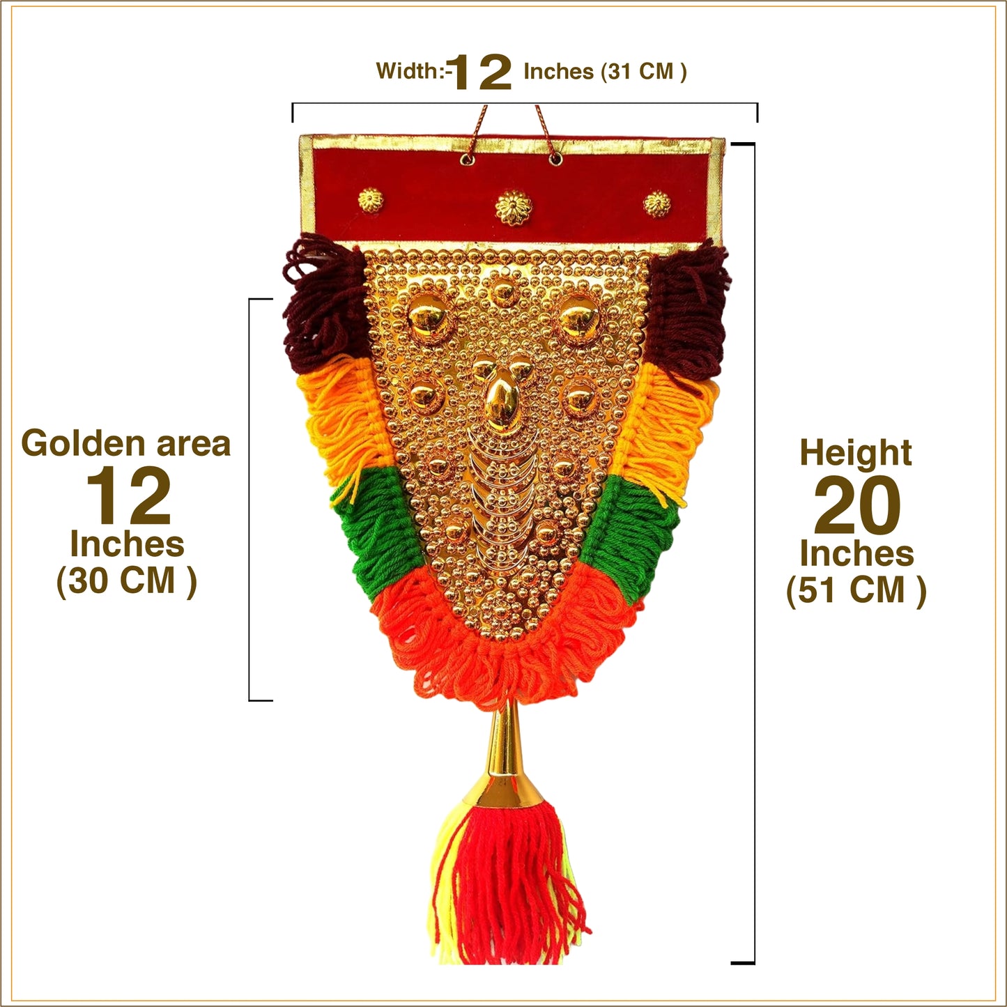Elephant Nettipattam Wall Hanging – 20 Inches | Kerala Caparison Décor for Home & Gifting