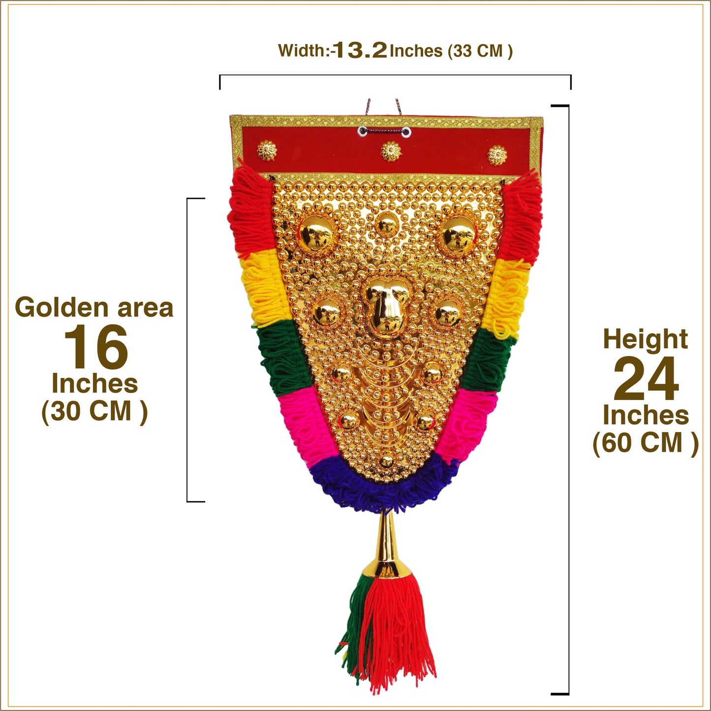2-Foot Nettipattam Wall Hanging | Traditional Elephant Caparison Showpiece for Home Décor – Handmade in Kerala