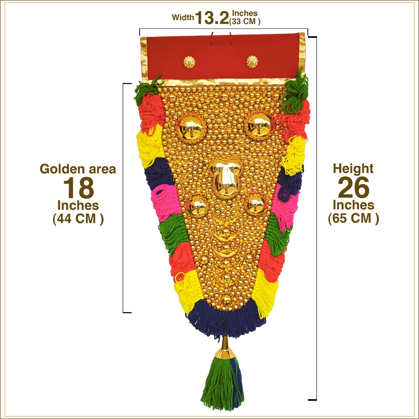 Nettipattam Wall Hanging – 2 Feet | Traditional Elephant Caparison Showpiece – Handmade Kerala Home Decor