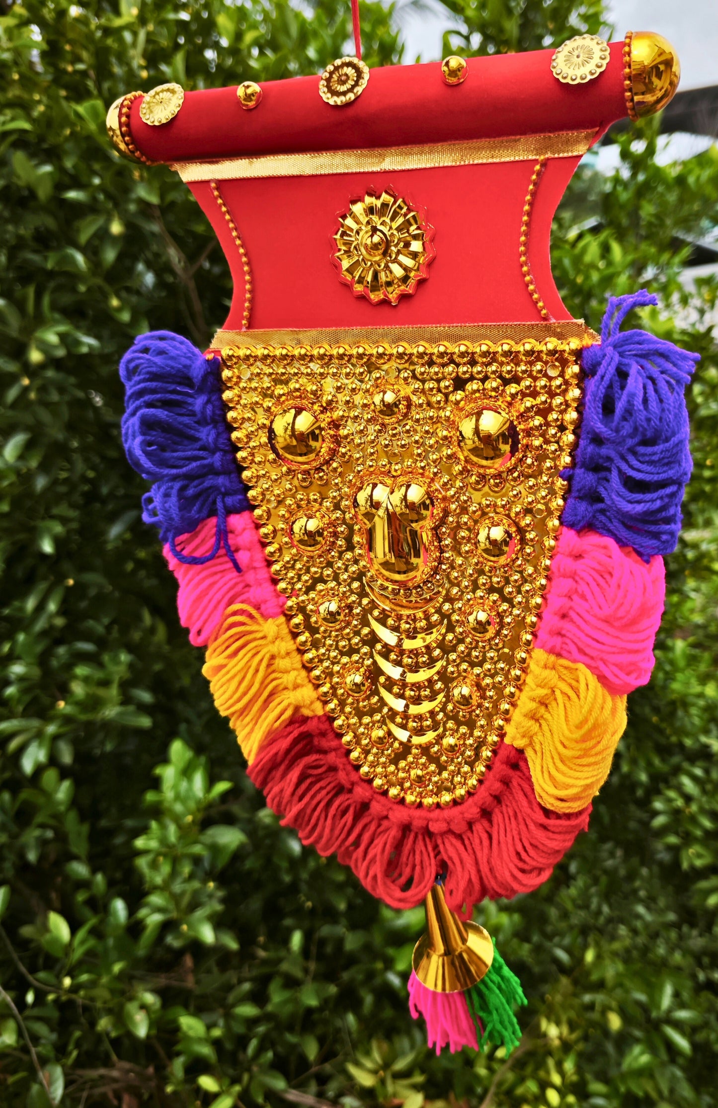 1.5 Foot Nettipattam Wall Hanging – Traditional Elephant Caparison from Kerala