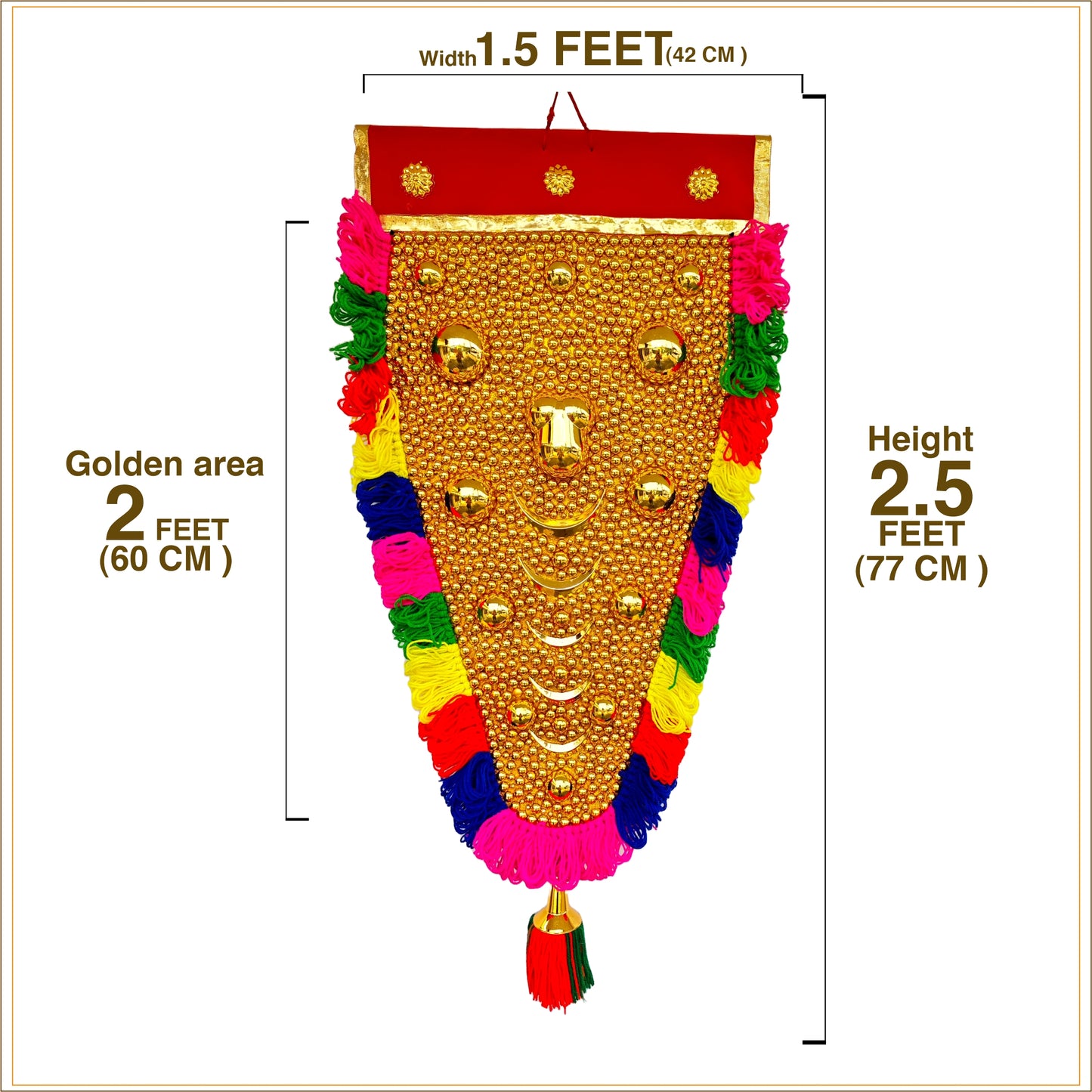 2.5 Feet Nettipattam Wall Hanging – Traditional Kerala Elephant Caparison | Foldable Handcrafted Home Decor