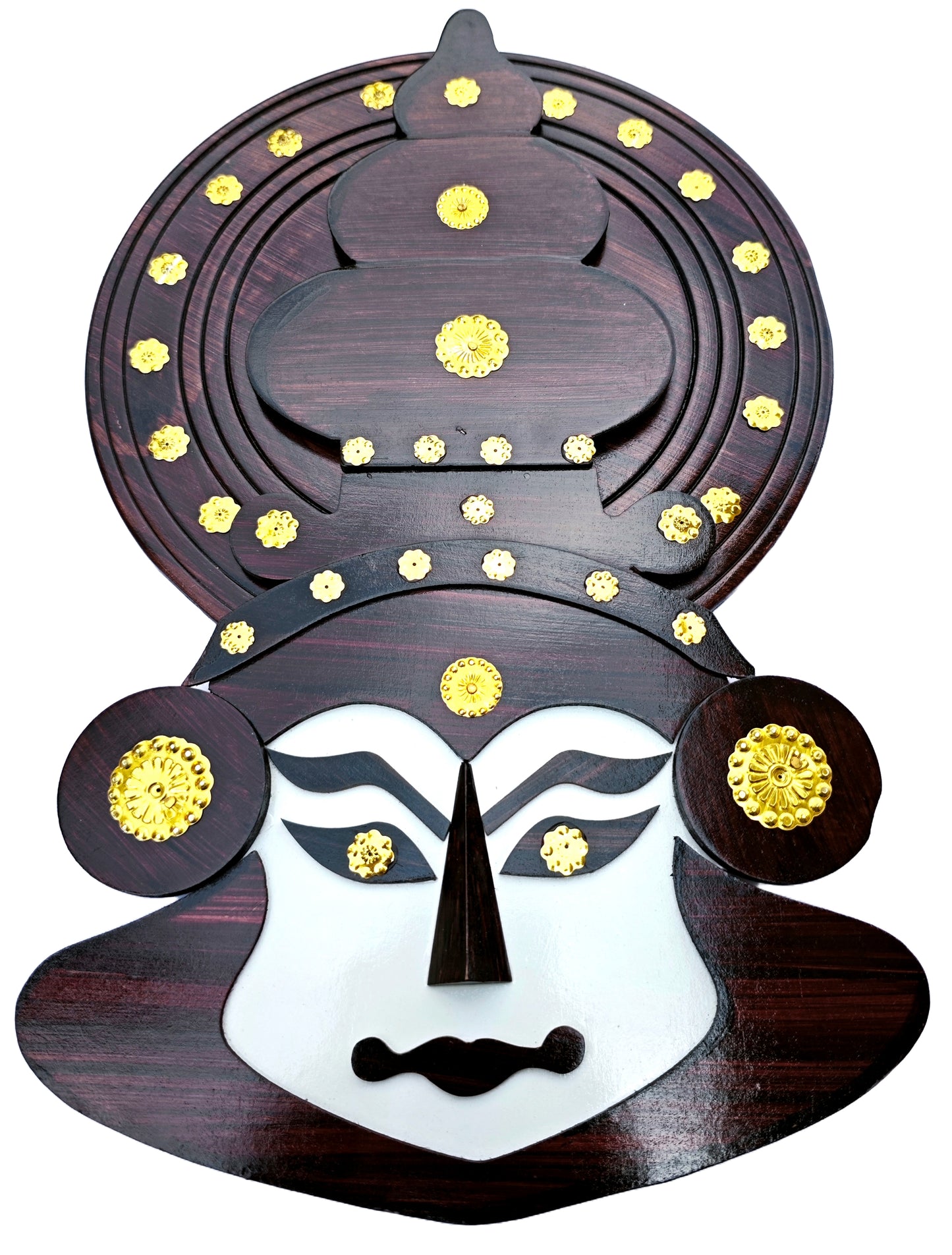 Grand Kathakali Face Wall Art – 16 Inches | Handcrafted Wooden Wall Hanging for Cultural Décor & Gifting