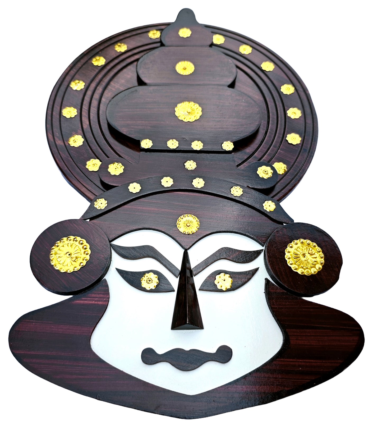 Grand Kathakali Face Wall Art – 16 Inches | Handcrafted Wooden Wall Hanging for Cultural Décor & Gifting