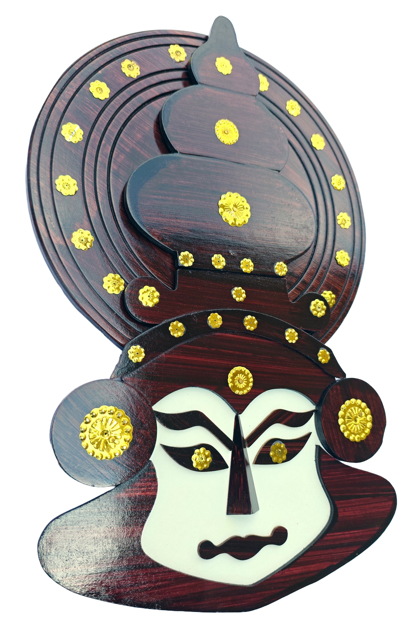 Grand Kathakali Face Wall Art – 16 Inches | Handcrafted Wooden Wall Hanging for Cultural Décor & Gifting