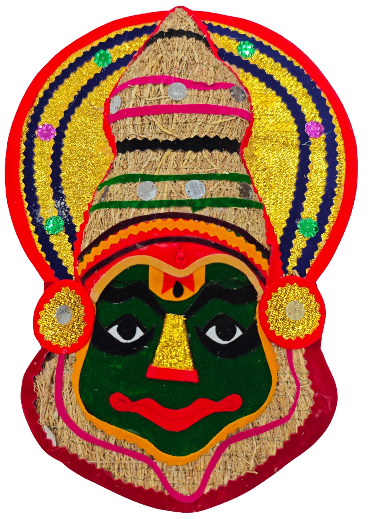 Ramacham (Vetiver) Kathakali Wall Hanging – 10 Inches, Eco-Friendly Handcrafted Wall Decor from Kerala