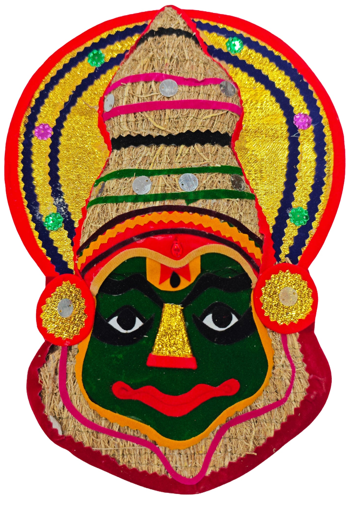 Ramacham (Vetiver) Kathakali Wall Hanging – 10 Inches, Eco-Friendly Handcrafted Wall Decor from Kerala