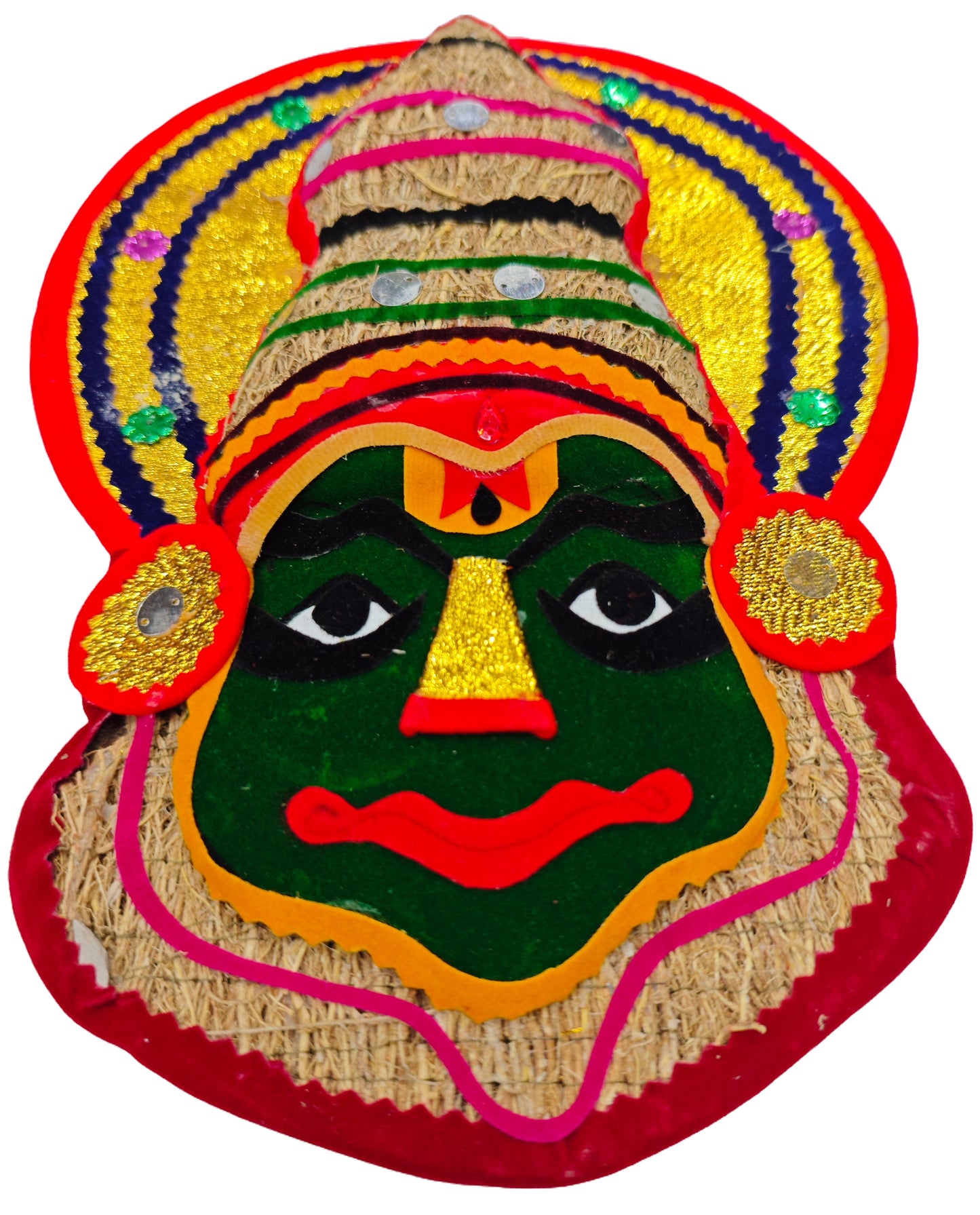 Ramacham (Vetiver) Kathakali Wall Hanging – 10 Inches, Eco-Friendly Handcrafted Wall Decor from Kerala