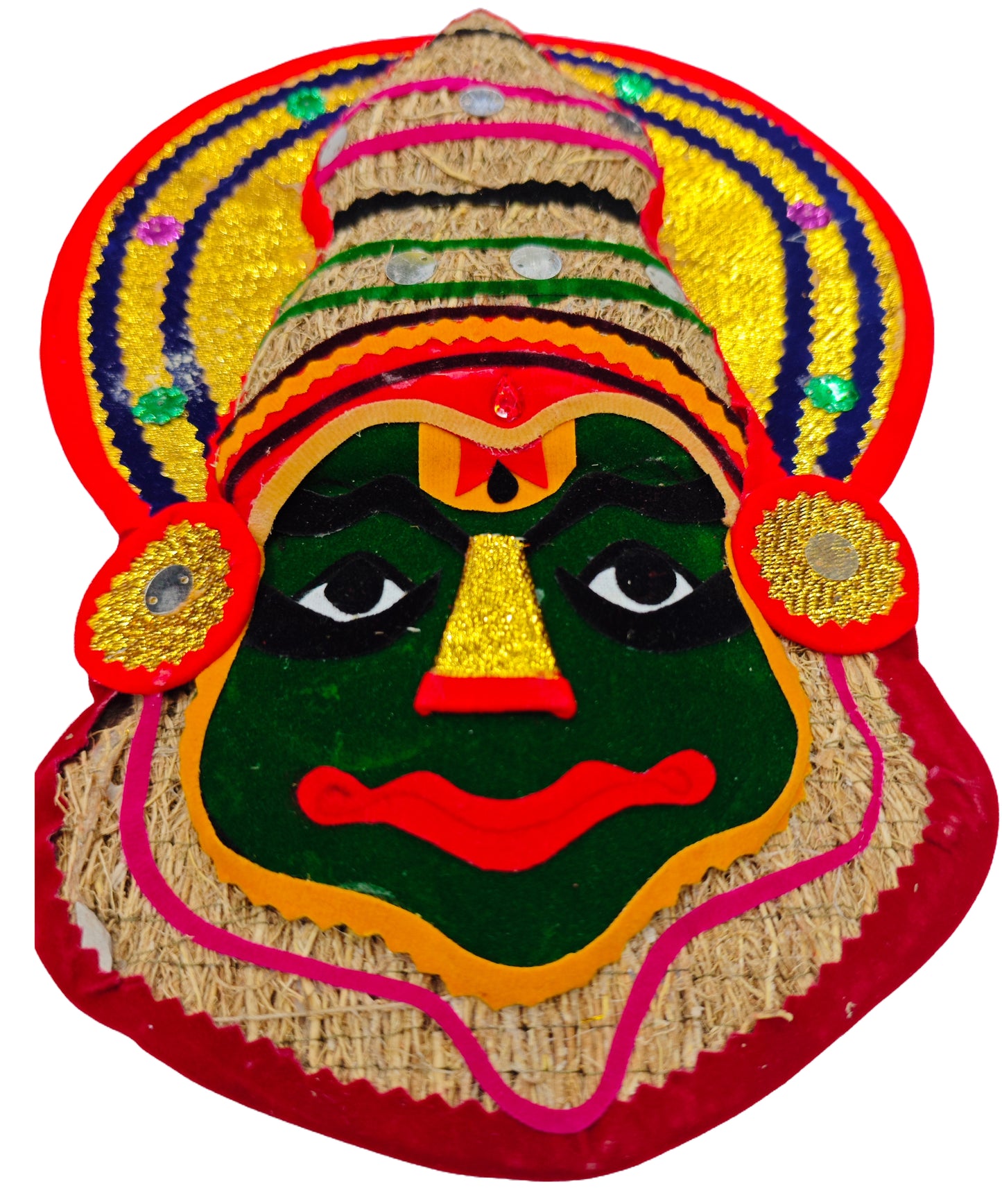 Ramacham (Vetiver) Kathakali Wall Hanging – 10 Inches, Eco-Friendly Handcrafted Wall Decor from Kerala