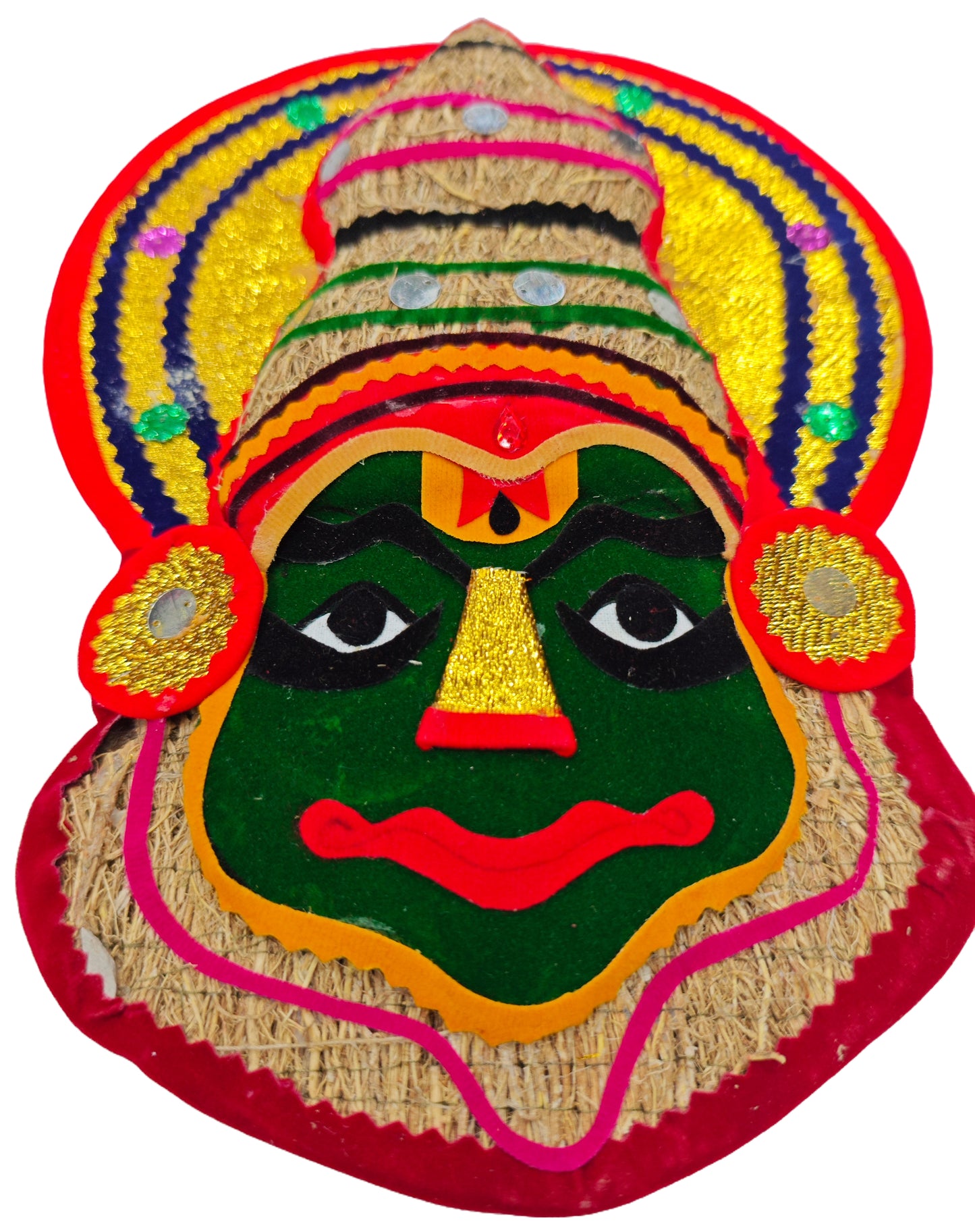 Ramacham (Vetiver) Kathakali Wall Hanging – 10 Inches, Eco-Friendly Handcrafted Wall Decor from Kerala