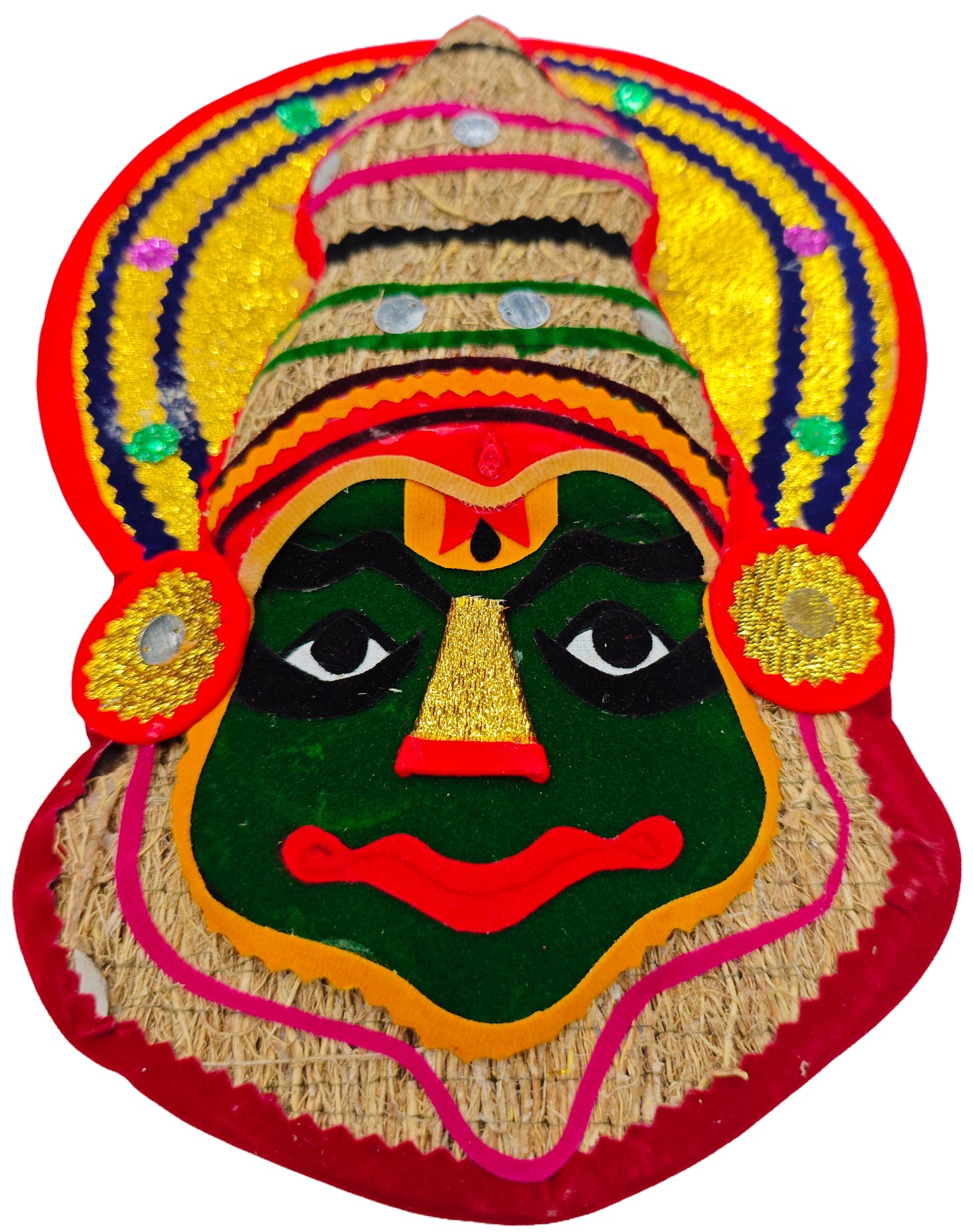 Ramacham (Vetiver) Kathakali Wall Hanging – 10 Inches, Eco-Friendly Handcrafted Wall Decor from Kerala