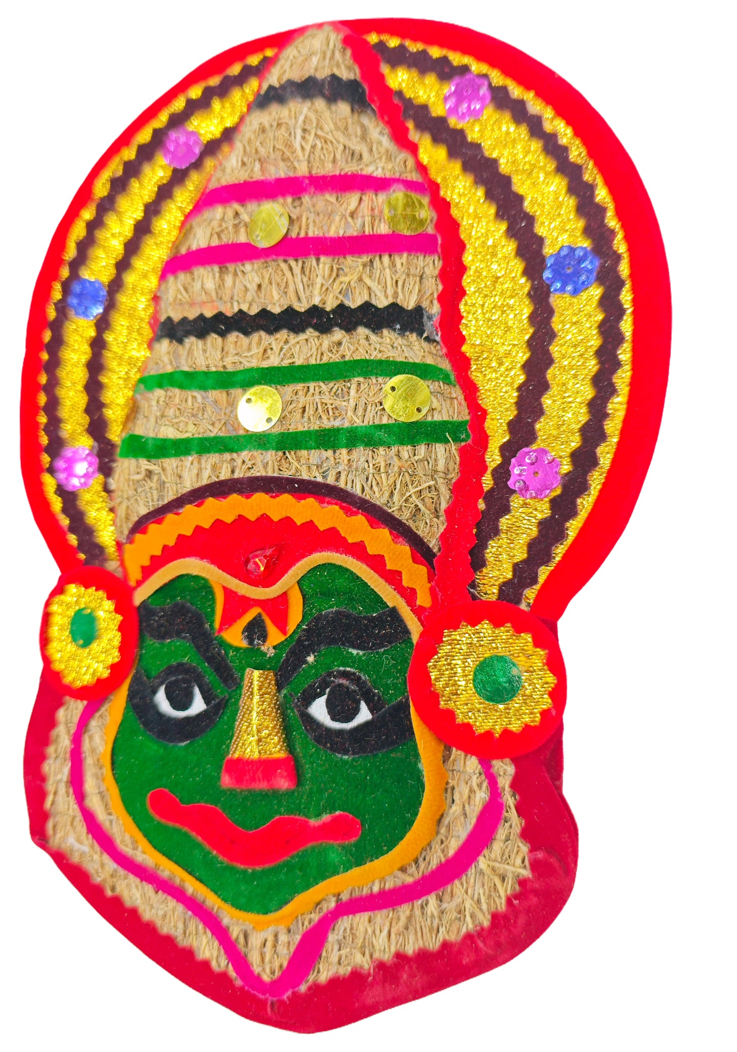Ramacham (Vetiver) Kathakali Wall Hanging – 10 Inches, Eco-Friendly Handcrafted Wall Decor from Kerala