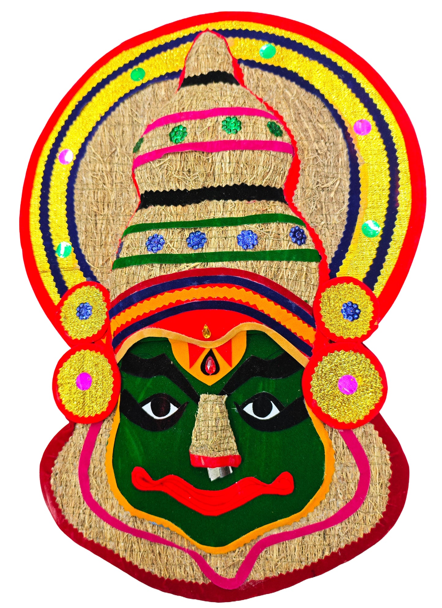 Ramacham (Vetiver) Kathakali Wall Hanging – 20 Inches, Eco-Friendly Handcrafted Wall Décor from Kerala