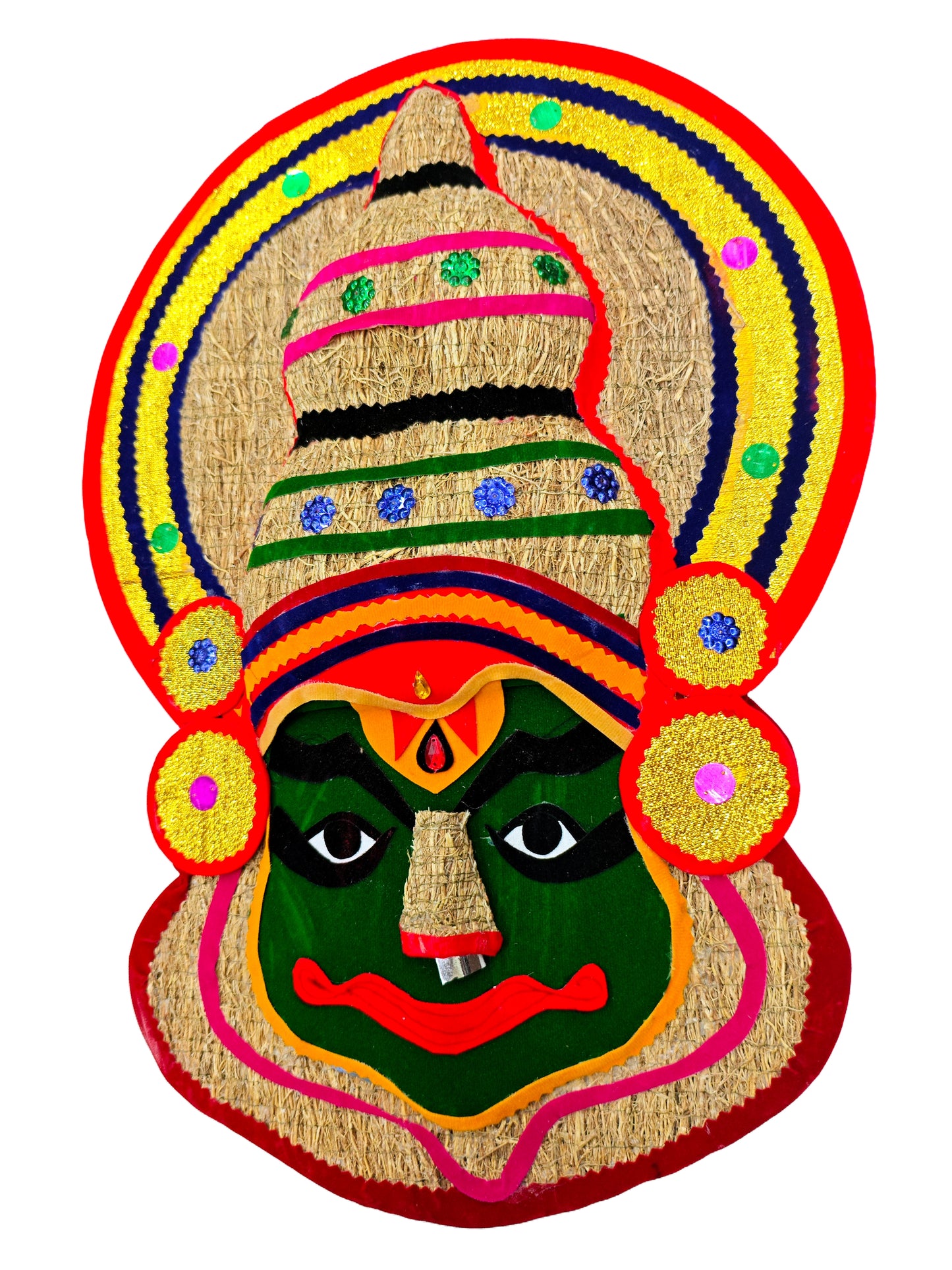 Ramacham (Vetiver) Kathakali Wall Hanging – 20 Inches, Eco-Friendly Handcrafted Wall Décor from Kerala