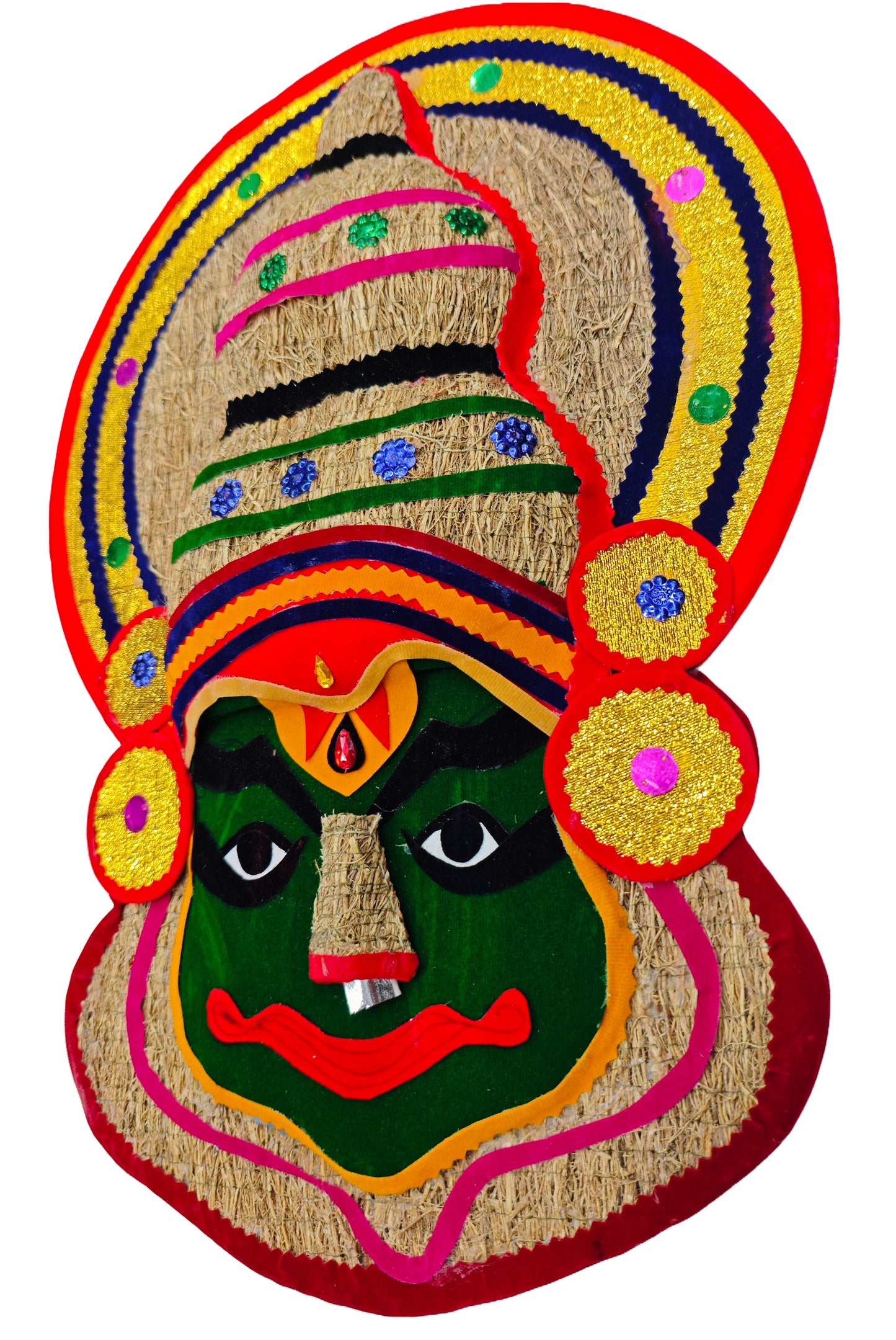 Ramacham (Vetiver) Kathakali Wall Hanging – 20 Inches, Eco-Friendly Handcrafted Wall Décor from Kerala