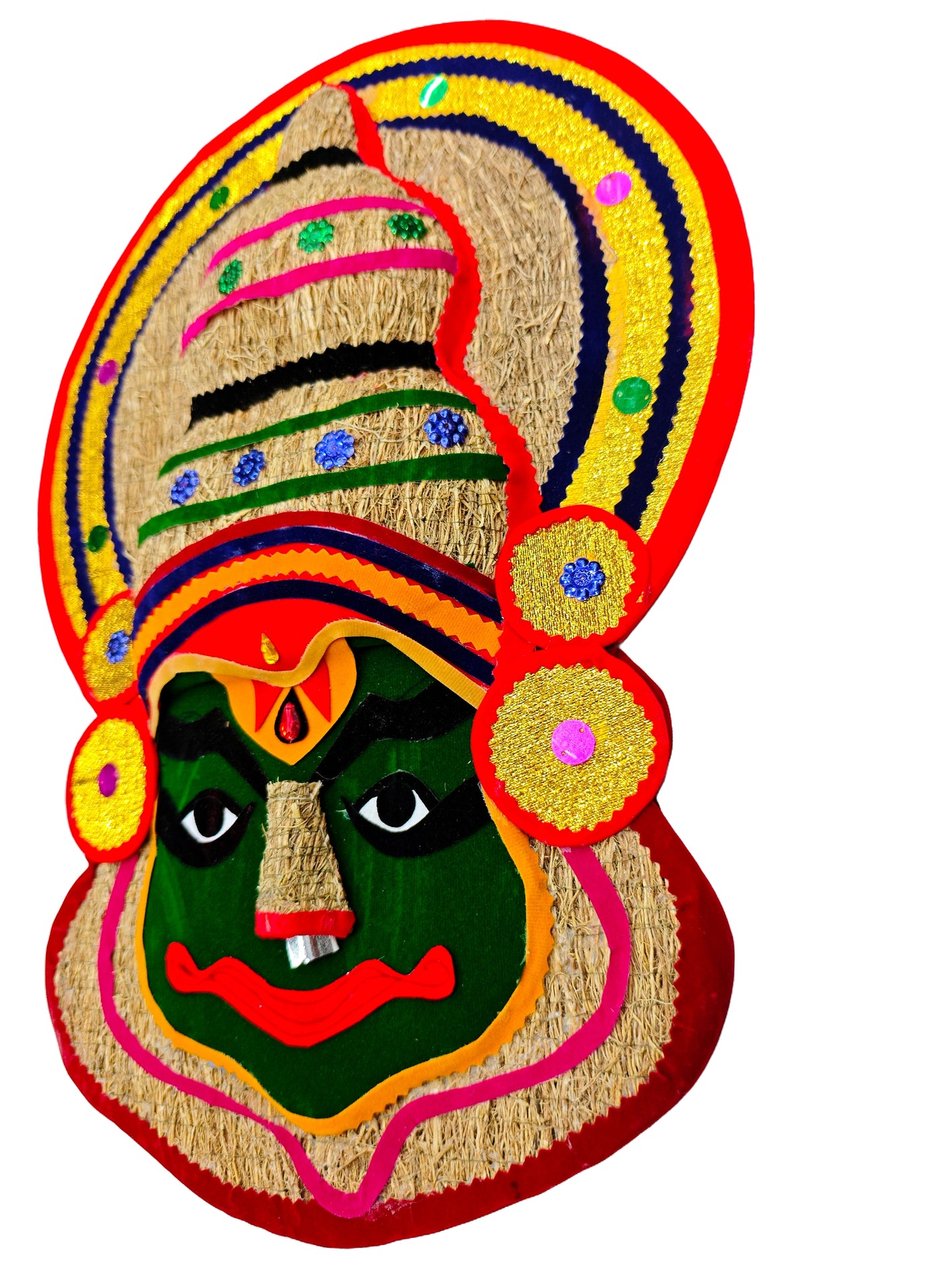 Ramacham (Vetiver) Kathakali Wall Hanging – 20 Inches, Eco-Friendly Handcrafted Wall Décor from Kerala