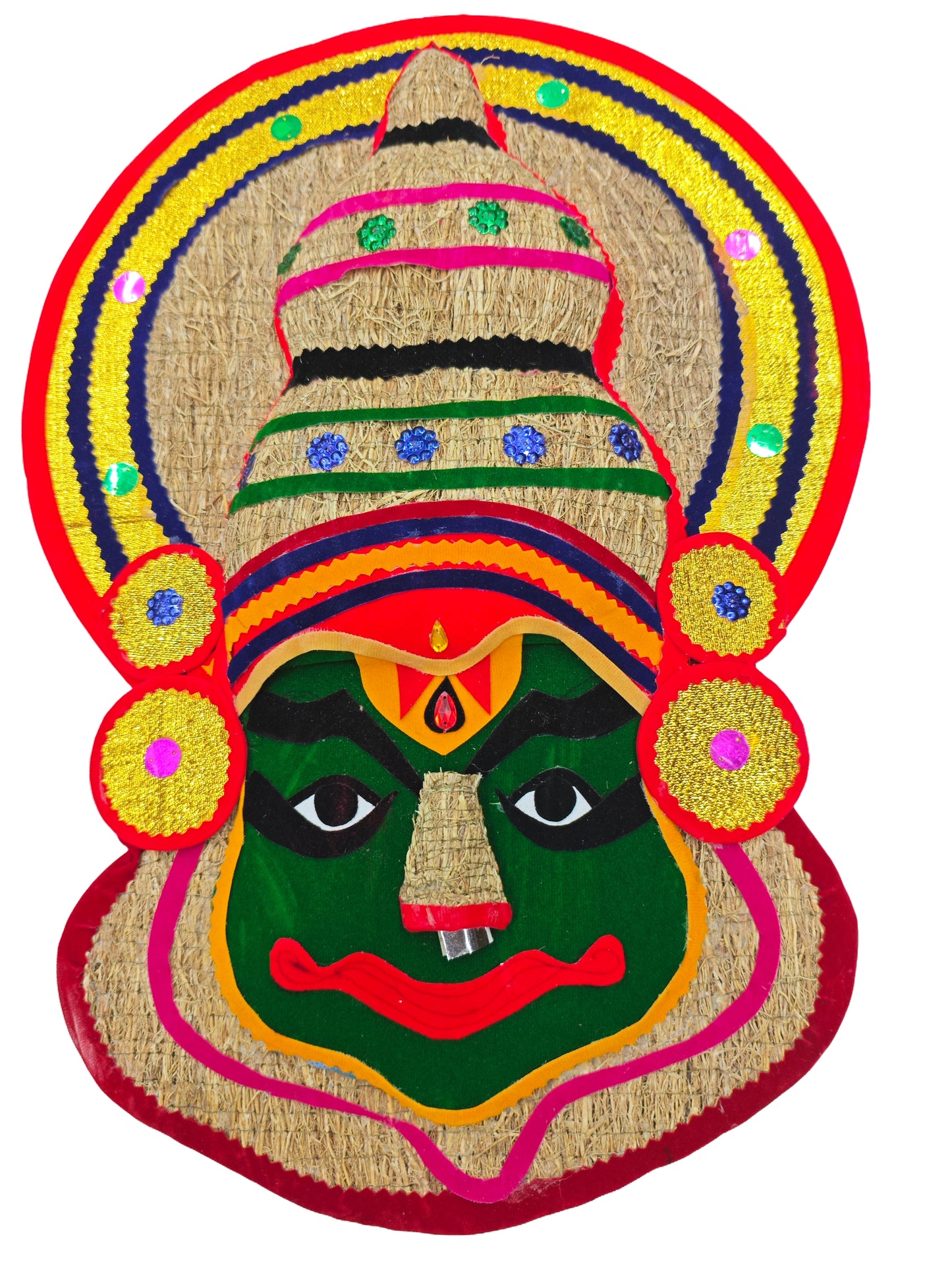 Ramacham (Vetiver) Kathakali Wall Hanging – 20 Inches, Eco-Friendly Handcrafted Wall Décor from Kerala