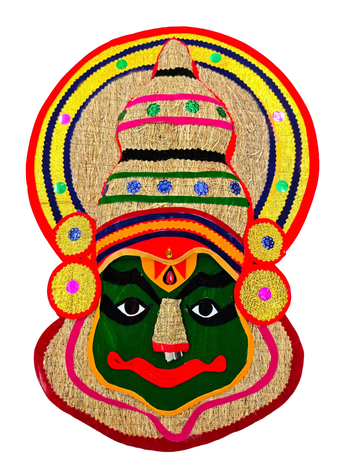 Ramacham (Vetiver) Kathakali Wall Hanging – 20 Inches, Eco-Friendly Handcrafted Wall Décor from Kerala