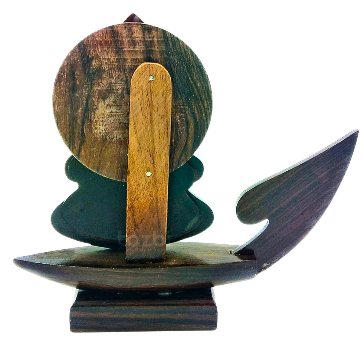 Handcrafted Kerala Snake Boat Showpiece with Kathakali Art – 14 Inches