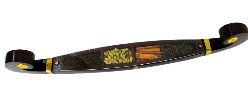 Miniature Odi Vallom Spice Boat with 4 Authentic Spices – Handcrafted Kerala Decor and Gift