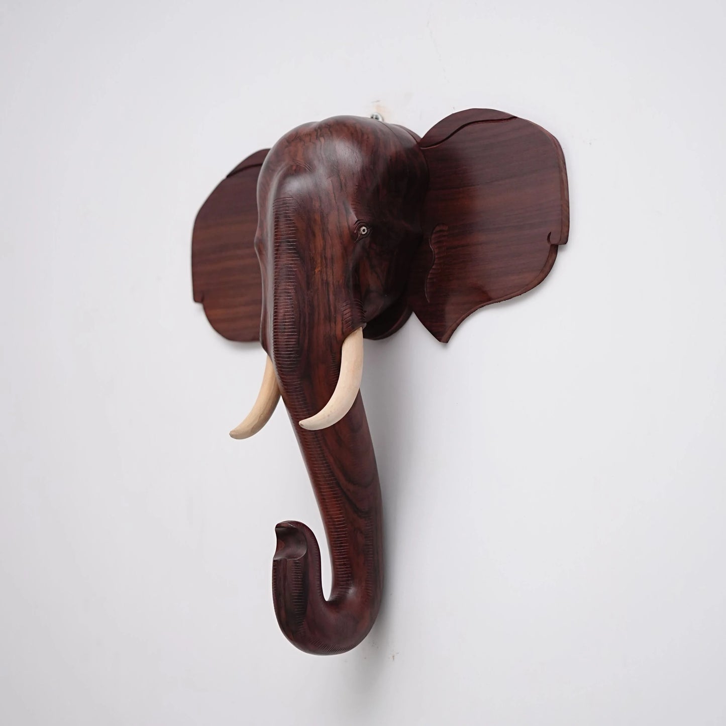 26-Inch Handcrafted Wooden Elephant Head Wall Hanging – Kerala Traditional Wall Decor for Gifting & Interiors