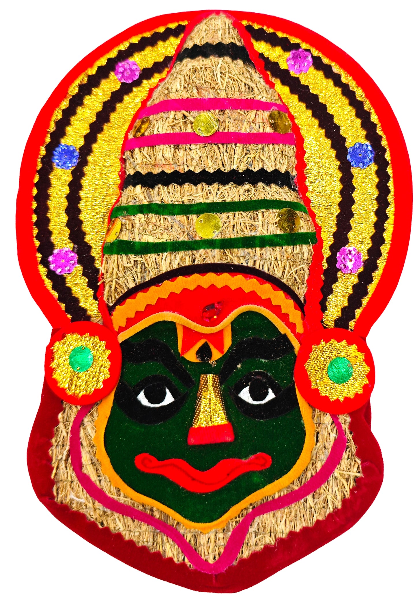 Ramacham (Vetiver) Kathakali Wall Hanging – 8 Inches | Eco-Friendly Handmade Wall Décor from Kerala