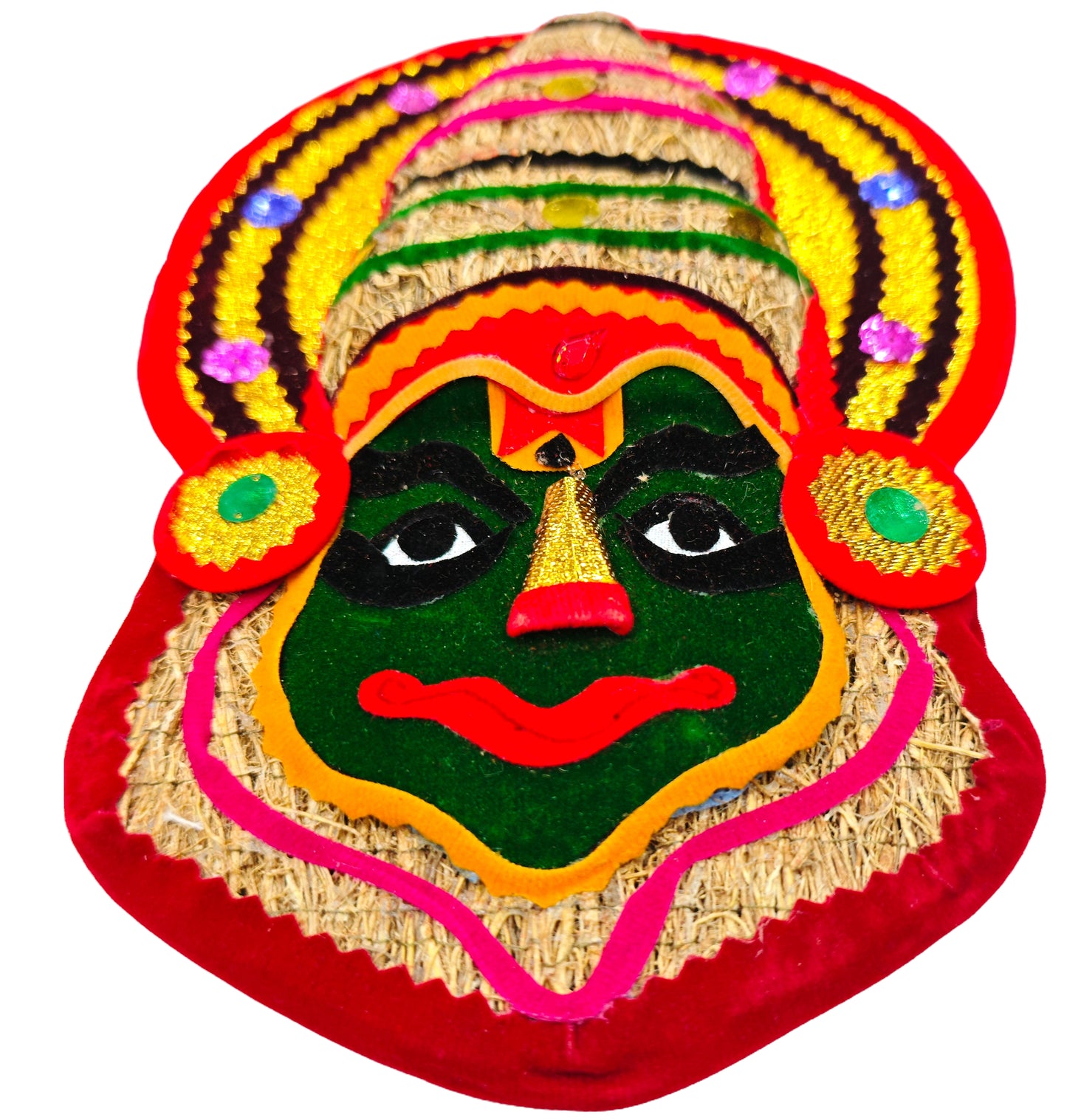 Ramacham (Vetiver) Kathakali Wall Hanging – 8 Inches | Eco-Friendly Handmade Wall Décor from Kerala