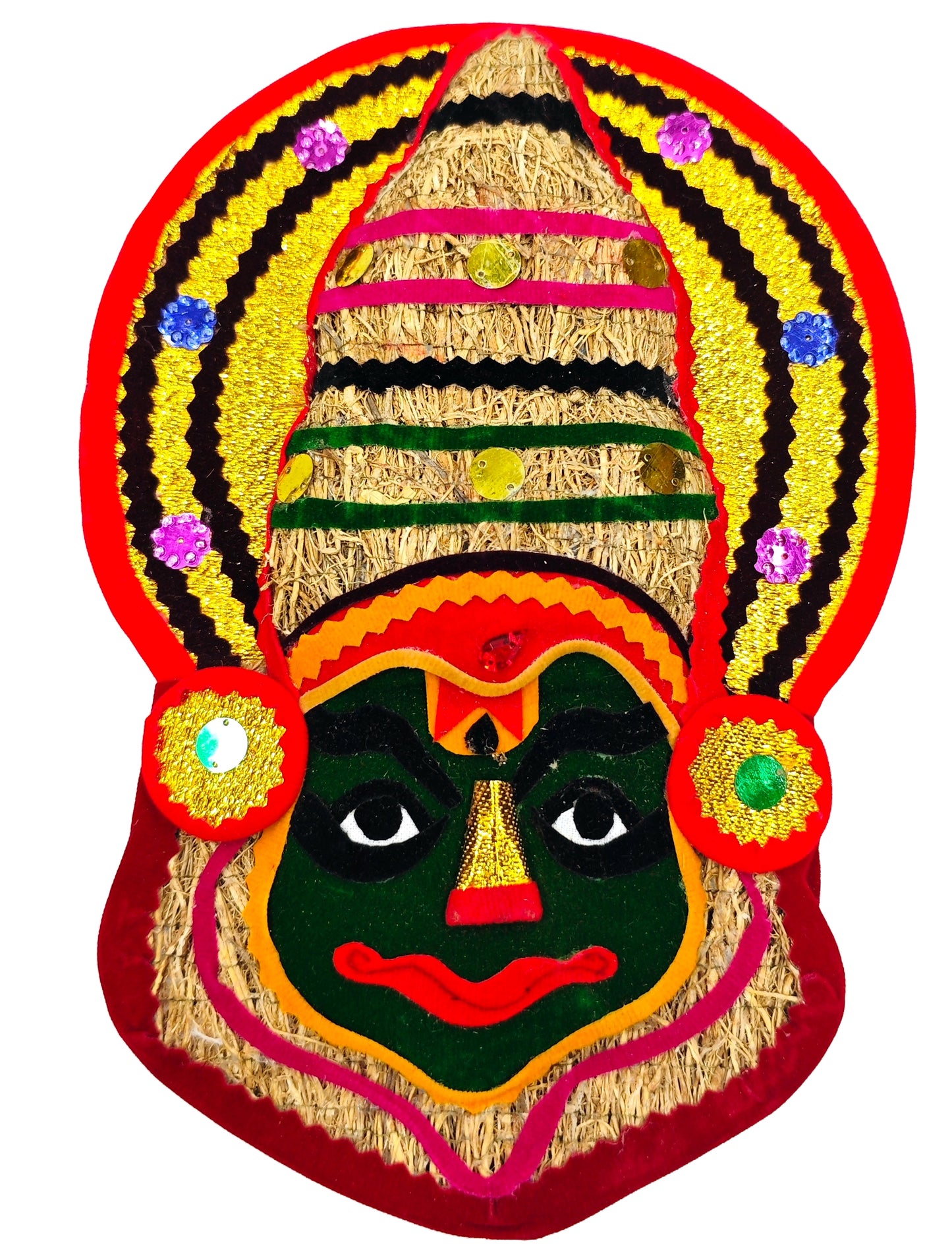 Ramacham (Vetiver) Kathakali Wall Hanging – 8 Inches | Eco-Friendly Handmade Wall Décor from Kerala