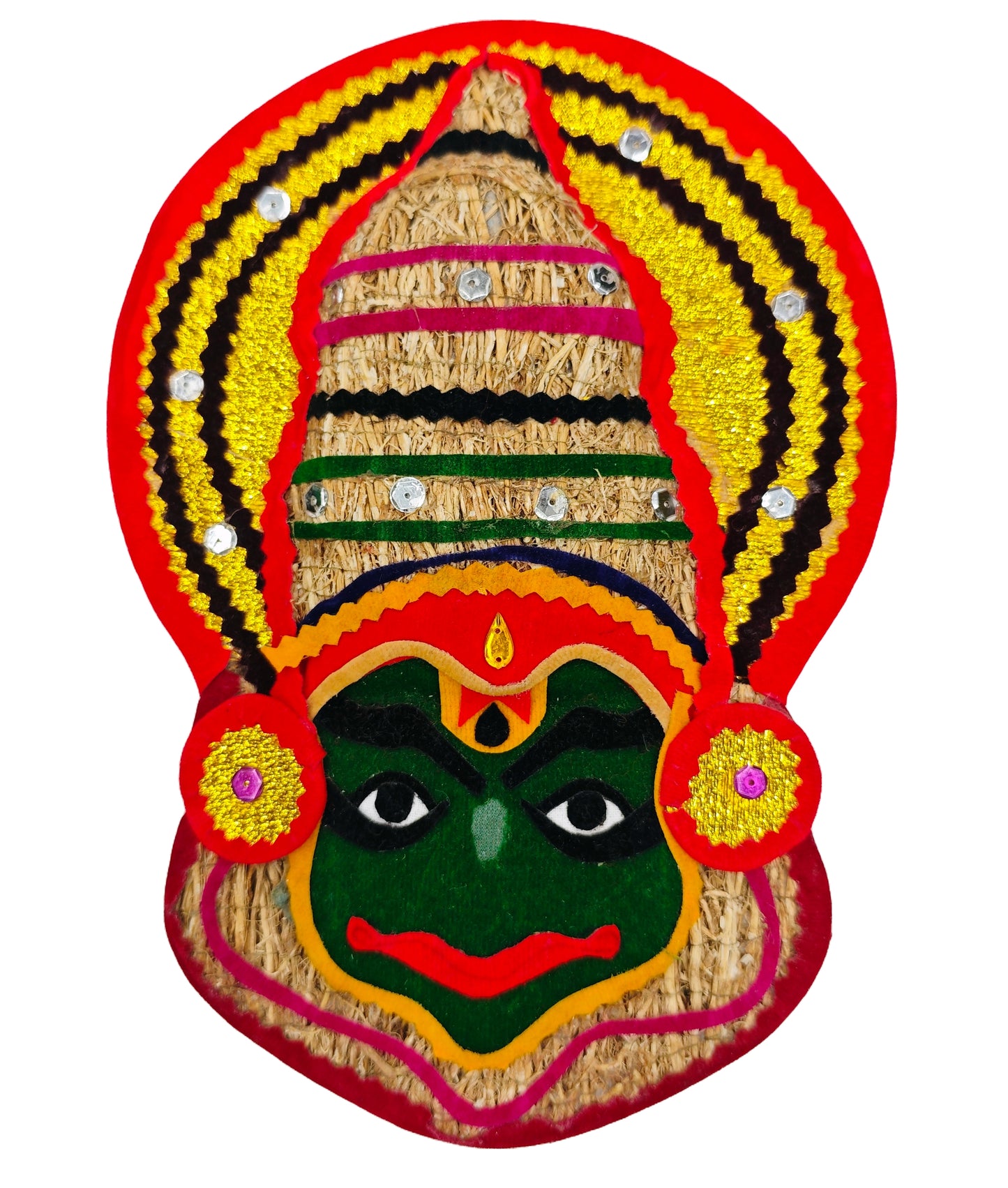 Ramacham (Vetiver) Kathakali Wall Hanging – 9 Inches -Eco-Friendly Handmade Wall Decor from Kerala