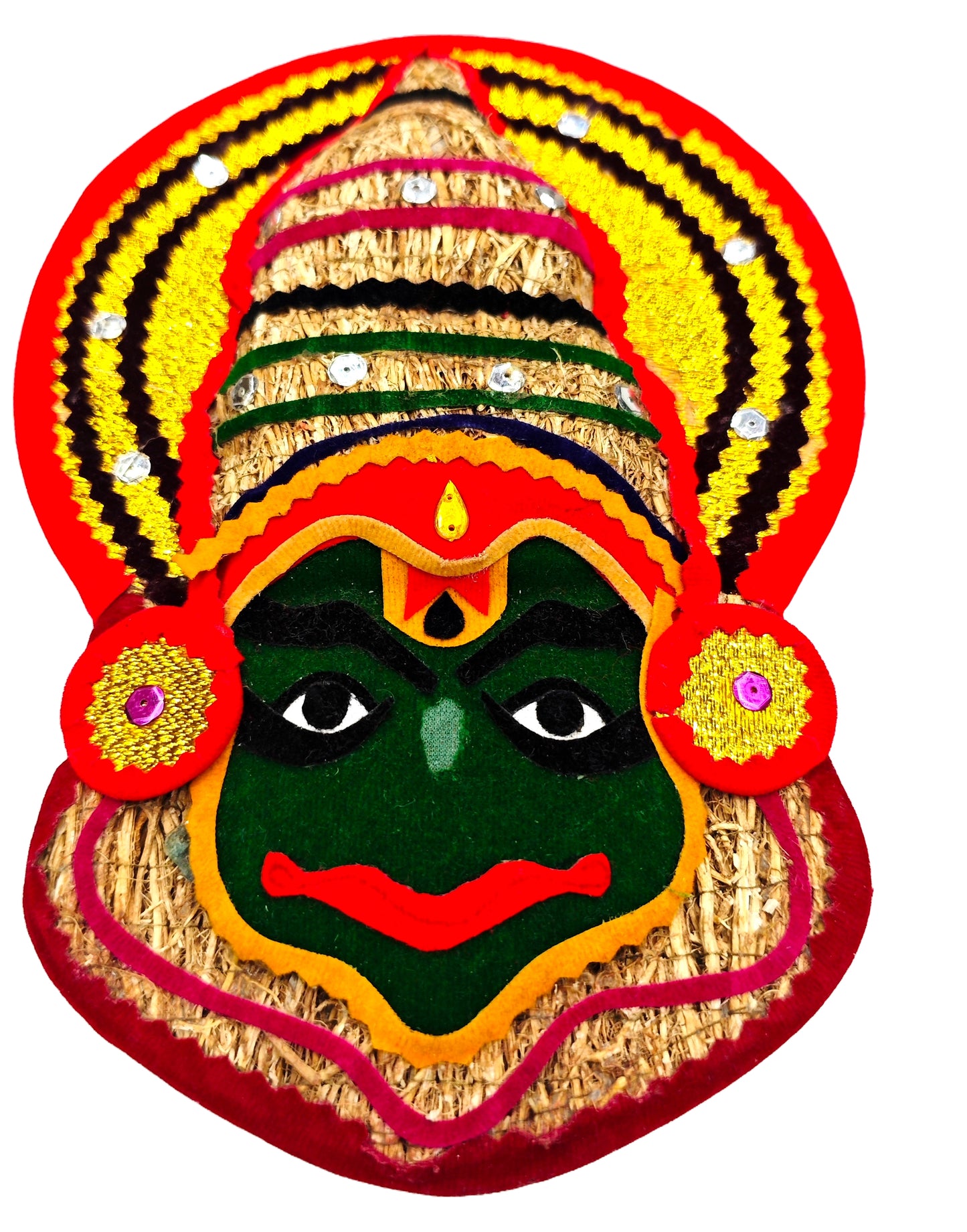 Ramacham (Vetiver) Kathakali Wall Hanging – 9 Inches -Eco-Friendly Handmade Wall Decor from Kerala