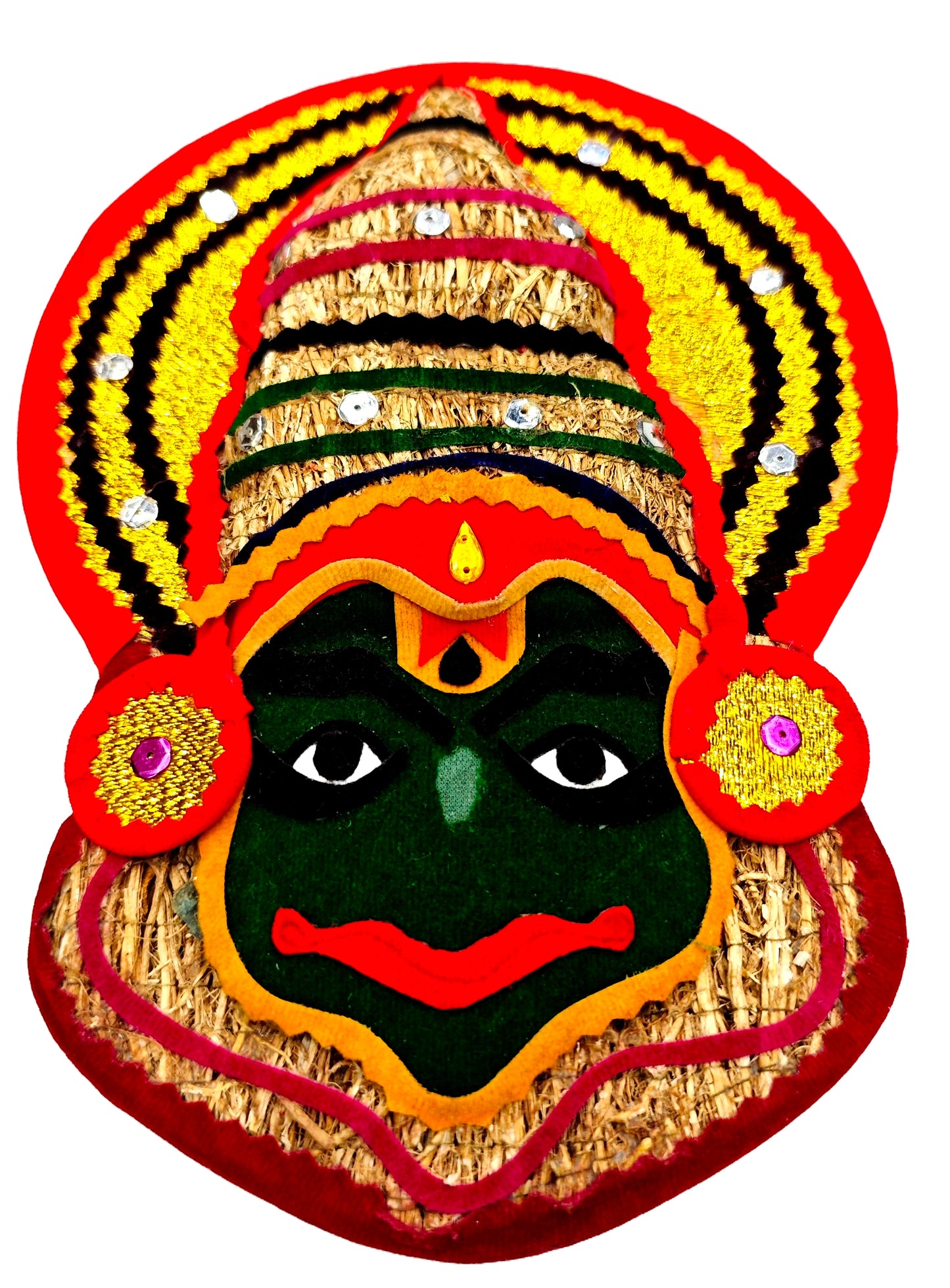 Ramacham (Vetiver) Kathakali Wall Hanging – 9 Inches -Eco-Friendly Handmade Wall Decor from Kerala