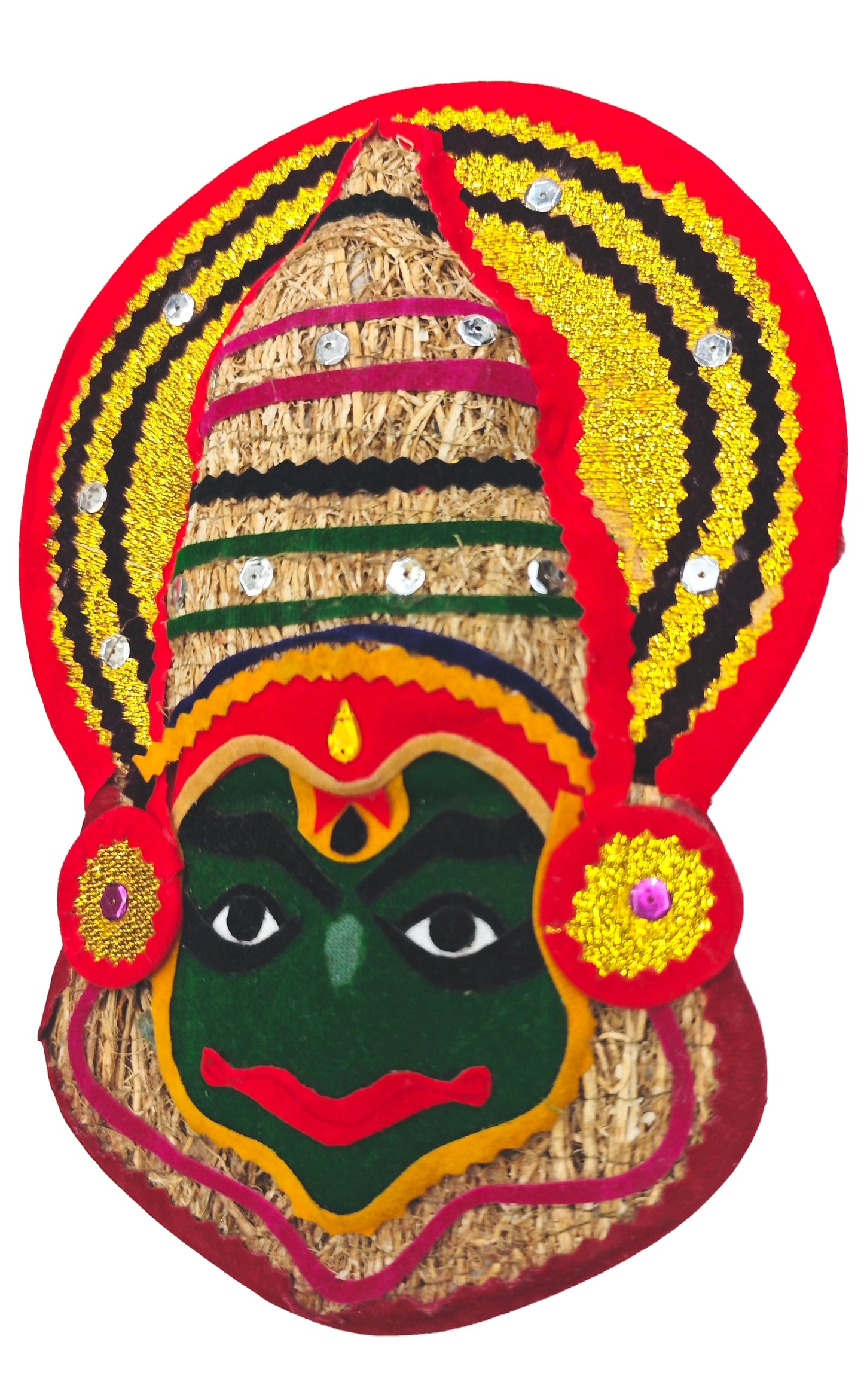 Ramacham (Vetiver) Kathakali Wall Hanging – 9 Inches -Eco-Friendly Handmade Wall Decor from Kerala