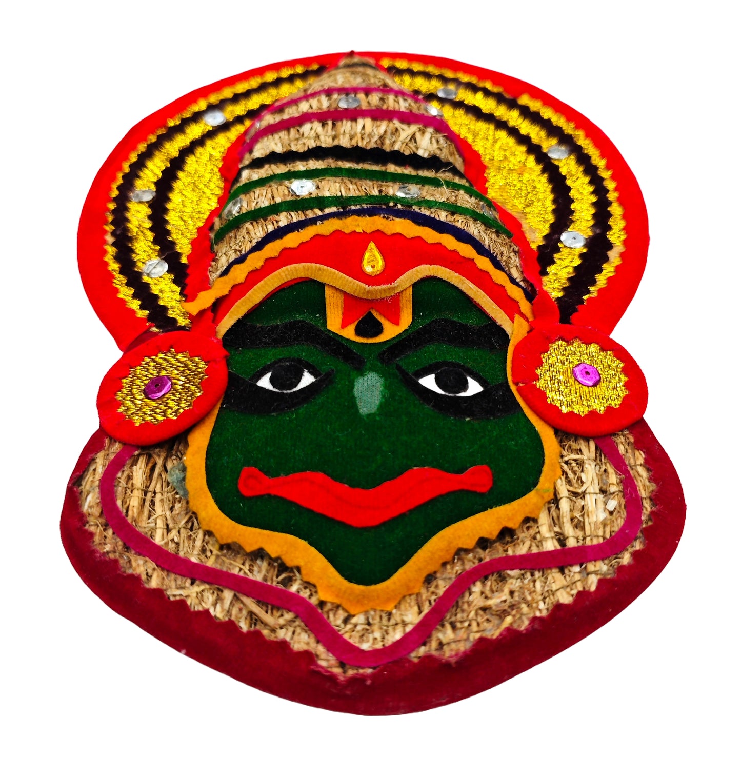 Ramacham (Vetiver) Kathakali Wall Hanging – 9 Inches -Eco-Friendly Handmade Wall Decor from Kerala