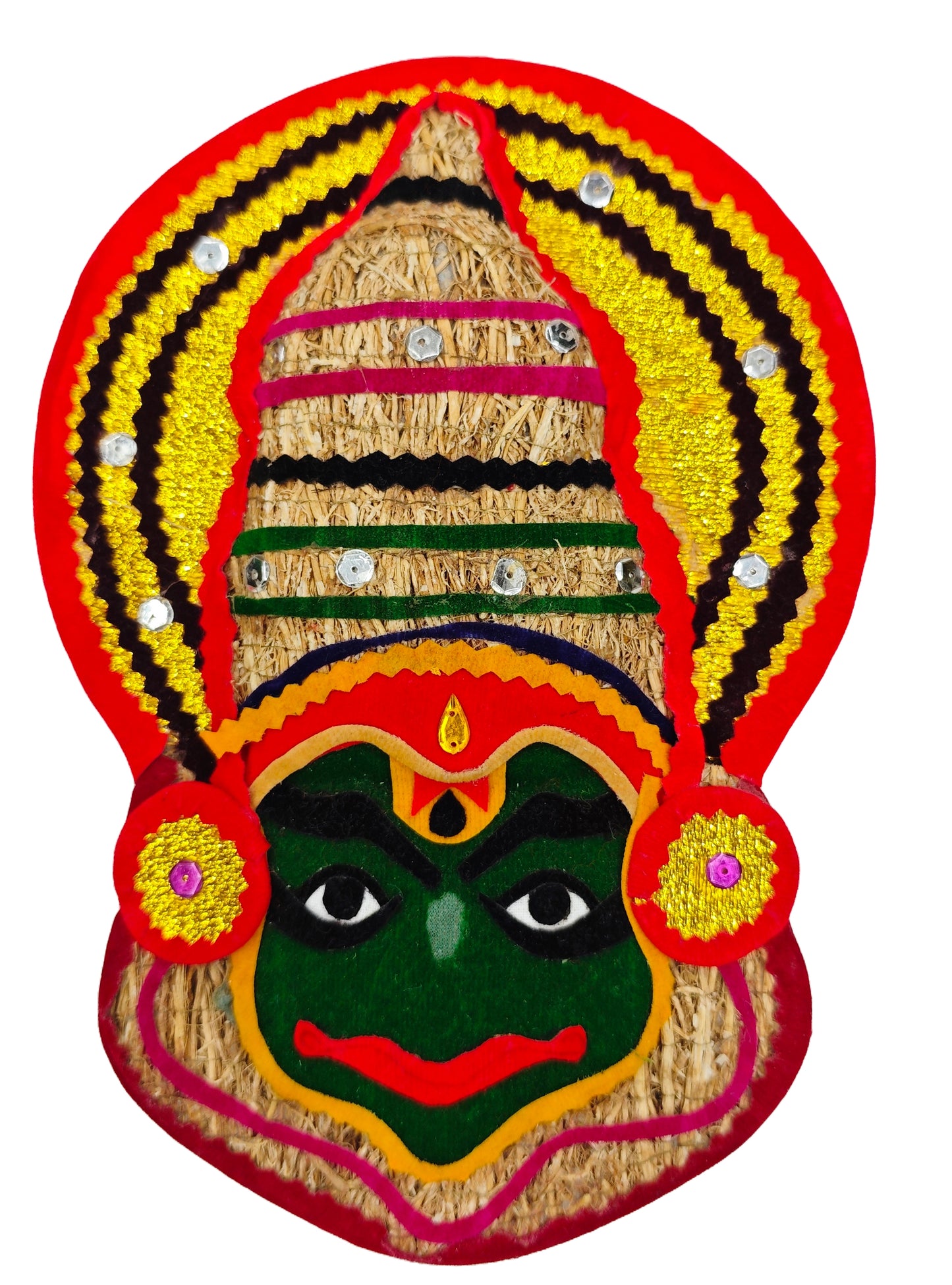 Ramacham (Vetiver) Kathakali Wall Hanging – 9 Inches -Eco-Friendly Handmade Wall Decor from Kerala