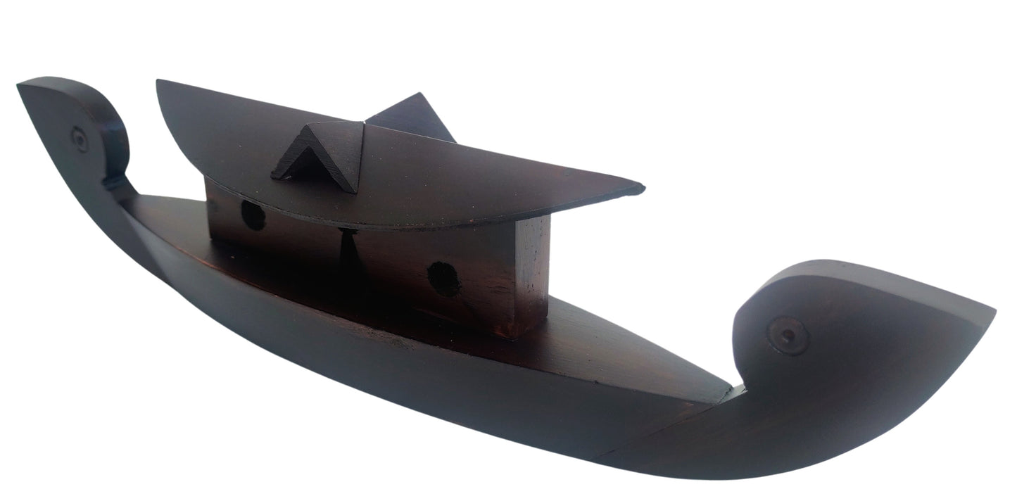Miniature Traditional Kerala Wooden Houseboat – 47 cm | Handcrafted Décor and Cultural Gift