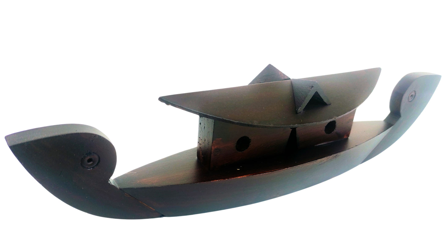 Miniature Traditional Kerala Wooden Houseboat – 47 cm | Handcrafted Décor and Cultural Gift
