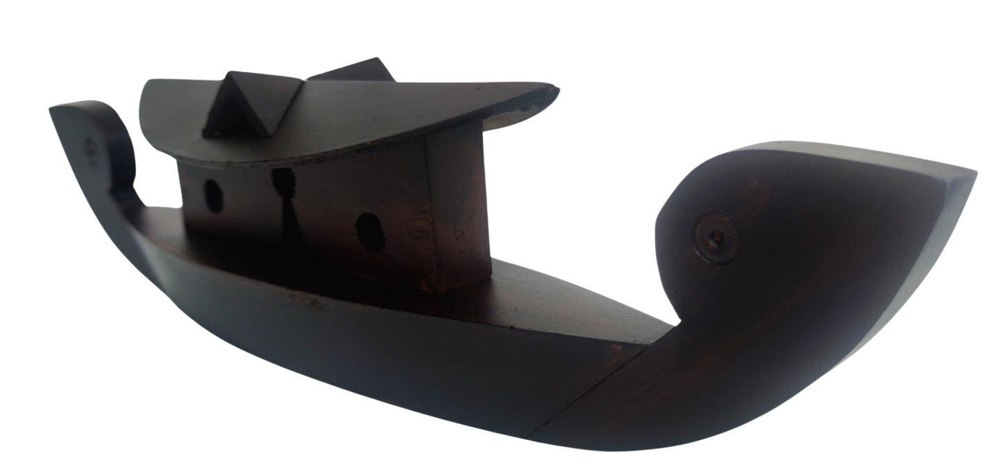 Miniature Traditional Kerala Wooden Houseboat – 47 cm | Handcrafted Décor and Cultural Gift