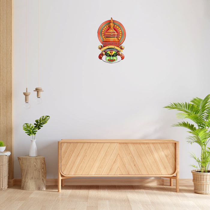 8-Inch 3D Kathakali Head Wall Hanging – Multi-Color | Kerala Traditional Wall Décor | Handcrafted Gift