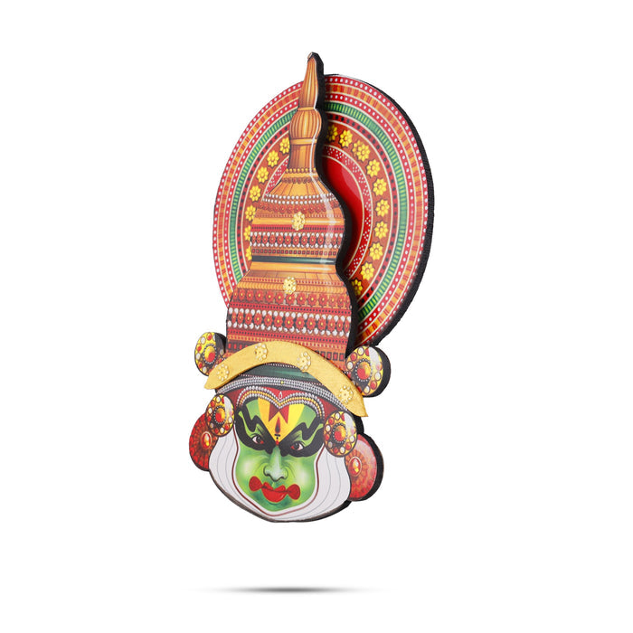 8-Inch 3D Kathakali Head Wall Hanging – Multi-Color | Kerala Traditional Wall Décor | Handcrafted Gift