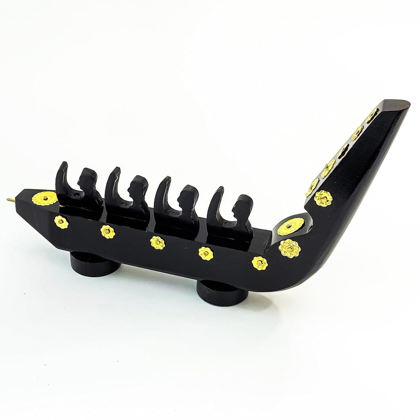 Traditional Chundan Vallom (Snake Boat) Miniature – 4 Oarsmen | Handcrafted Mahogany Decor from Kerala