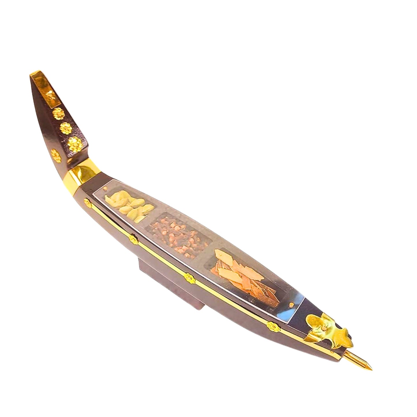 Kerala Chundan Vallam Spice Boat Miniature – Handcrafted Décor with Real Spices