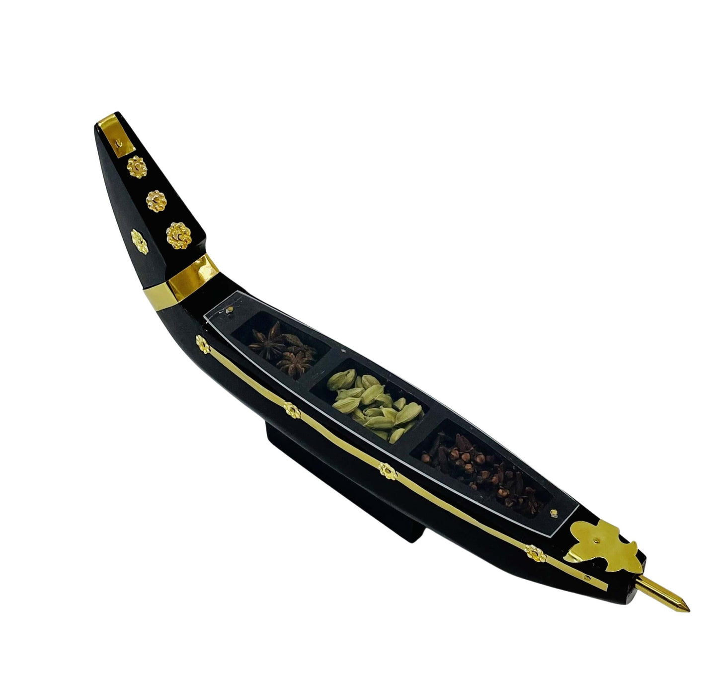 Kerala Chundan Vallam Spice Boat Miniature – Handcrafted Décor with Real Spices