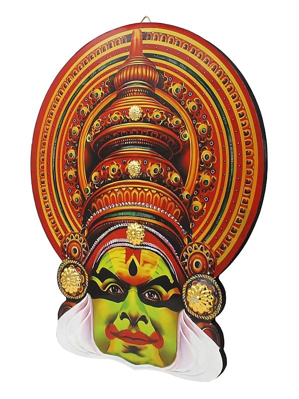 10-Inch Kathakali Wall Hanging – Traditional Kerala Dance Art on MDF | Indian Cultural Decor