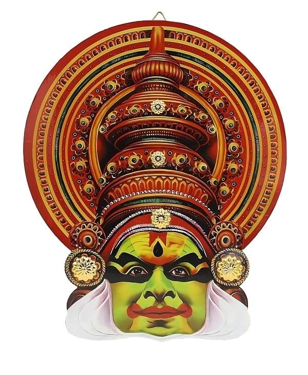 10-Inch Kathakali Wall Hanging – Traditional Kerala Dance Art on MDF | Indian Cultural Decor
